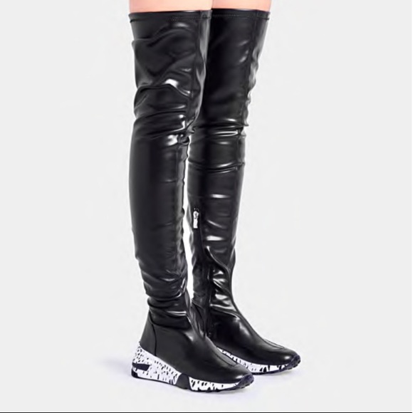 thigh high sneaker boots